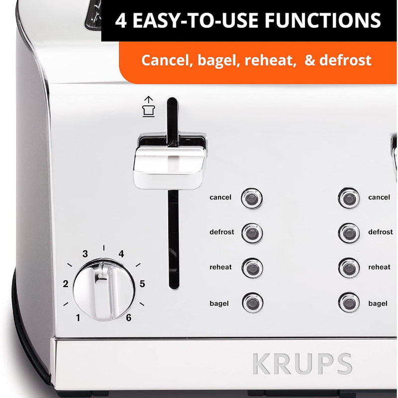KRUPS KH734D51 4-Slice Stainless Steel Toaster