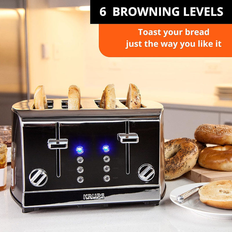 KRUPS KH734D51 4-Slice Stainless Steel Toaster