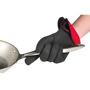 Kitchen Grips - Glove 5-Finger Large 28cm/11" Cherry/Blk FLXaPrene 2pc Set - Limolin 