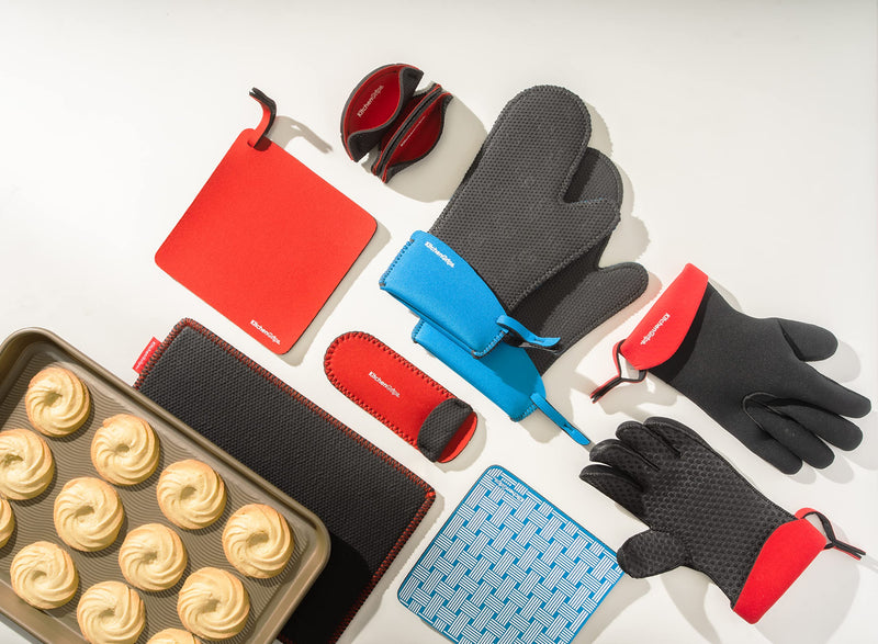 Kitchen Grips - Handle Holder Blueberry/White Woven 15-18cm/6-7" 2pc set - Limolin 