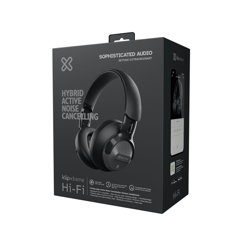 Klipxtreme - Hi-Fi - Premium ANC headphones - KNH-750 - grey - Limolin 