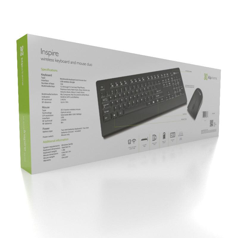 Klipxtreme - Keyboard & Mouse Combo Kit Wireless Set (KCK - 265E) - Limolin 