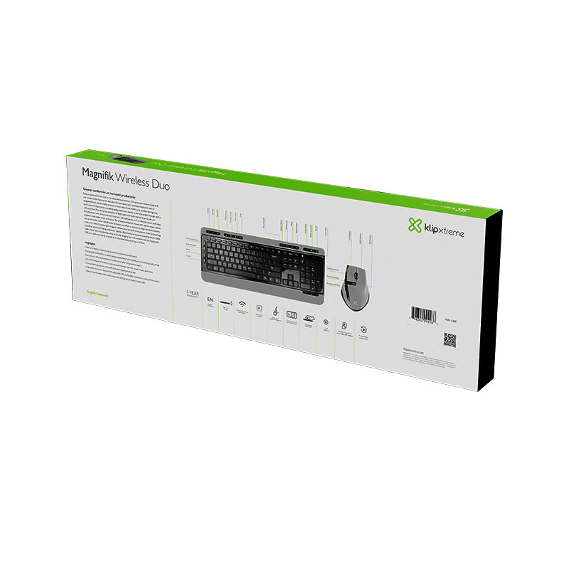 Klipxtreme - Keyboard & Mouse Combo - Magnifik Wireless Duo - Limolin 