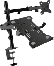 Klipxtreme - Monitor Mount & Laptop Stand/Mount - Desk Clamp - 13 - 32in Monitor - Laptop up to 156in - Black - Limolin 