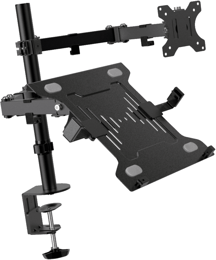Klipxtreme - Monitor Mount & Laptop Stand/Mount - Desk Clamp - 13 - 32in Monitor - Laptop up to 156in - Black - Limolin 