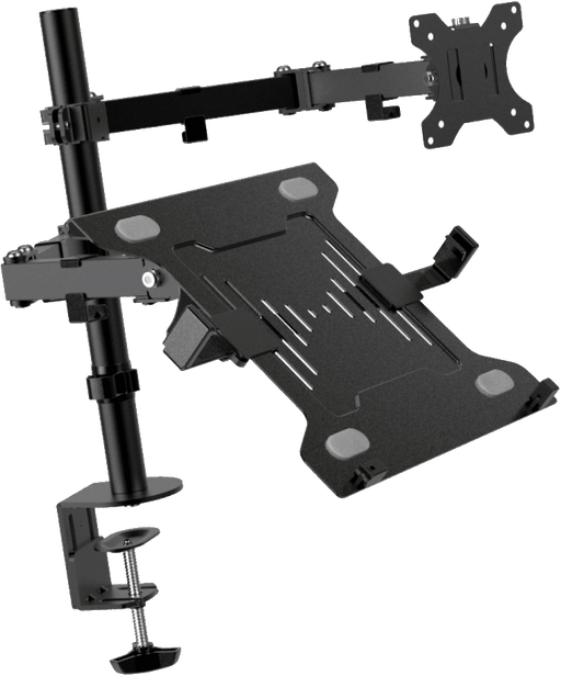 Klipxtreme - Monitor Mount & Laptop Stand/Mount - Desk Clamp - 13 - 32in Monitor - Laptop up to 156in - Black - Limolin 