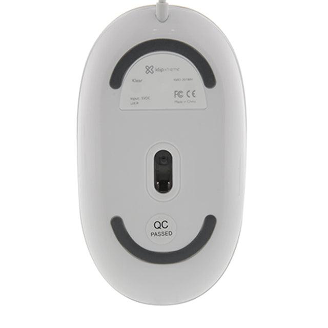 Klipxtreme - Mouse Wired 4 Button with Scroll Ambidextrous 1600dpi Ergonomic PC/Mac - White (KMO - 201WH) - Limolin 