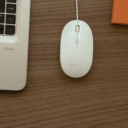 Klipxtreme - Mouse Wired 4 Button with Scroll Ambidextrous 1600dpi Ergonomic PC/Mac - White (KMO - 201WH) - Limolin 
