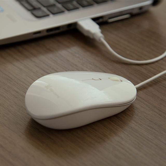 Klipxtreme - Mouse Wired 4 Button with Scroll Ambidextrous 1600dpi Ergonomic PC/Mac - White (KMO - 201WH) - Limolin 