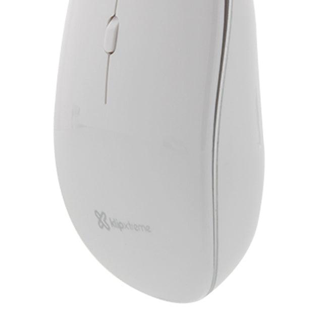Klipxtreme - Mouse Wireless Slim 24Ghz HD Optical Sensor 1600dpi 4 Buttons Ambidextrous USB Nano Dongle - White (KMW - 335WH) - Limolin 