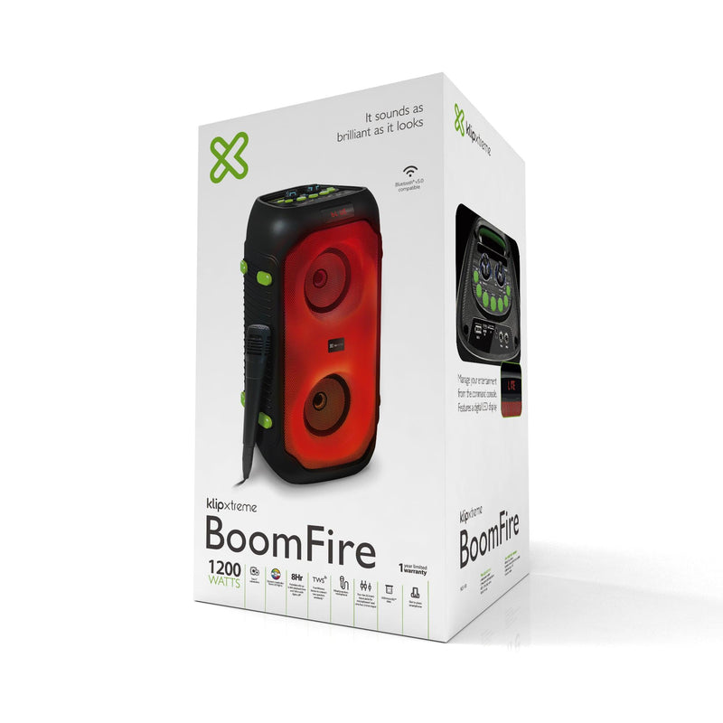 Klipxtreme - Speaker Bluetooth Party BoomFire 1200W 2x 4in Subwoofers TWS - Limolin 