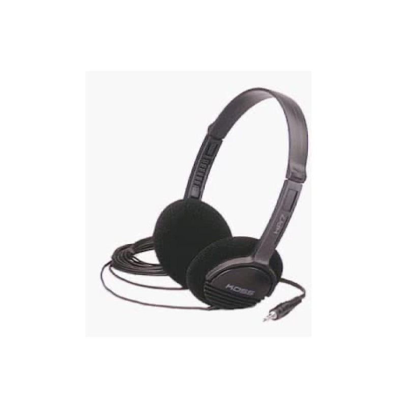 Koss - Headphone On Ear 35mm Portable with Volume Control BULK 8ft Long Cord - Black - Limolin 