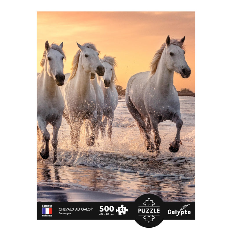 LAMARCHE - Puzzles 500 pieces XL 685X480mm Galloping horses - Limolin 