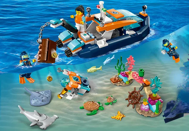 LEGO - City - Explorer Diving Boat - 182 Pcs - 60377 - Limolin 