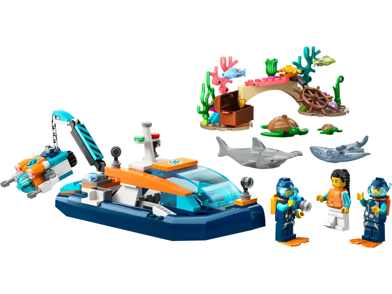 LEGO - City - Explorer Diving Boat - 182 Pcs - 60377 - Limolin 