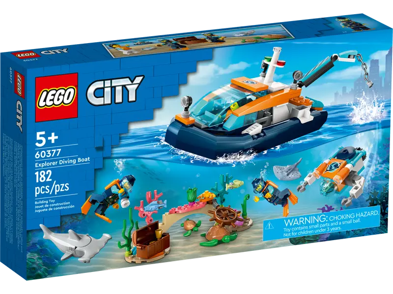 LEGO - City - Explorer Diving Boat - 182 Pcs - 60377 - Limolin 