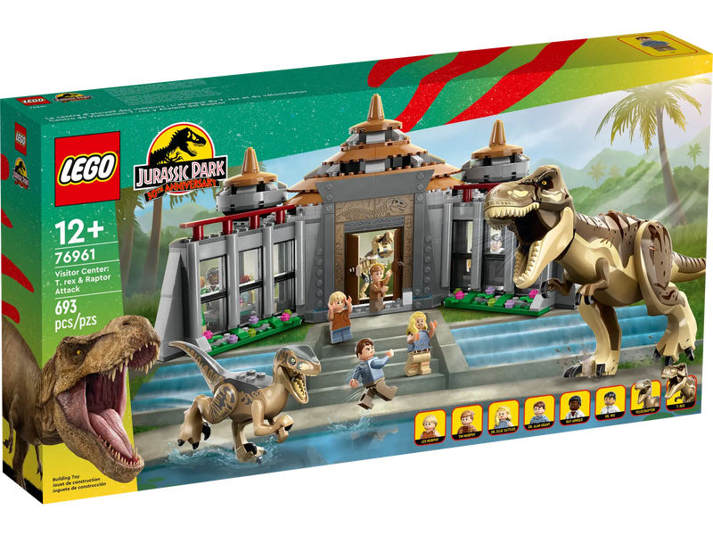 LEGO - Jurassic World - Visitor Center - T-Rex & Raptor Attack - 693 Pcs - 76961 - Limolin 