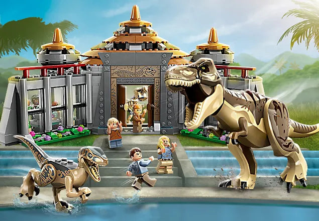 LEGO - Jurassic World - Visitor Center - T-Rex & Raptor Attack - 693 Pcs - 76961 - Limolin 