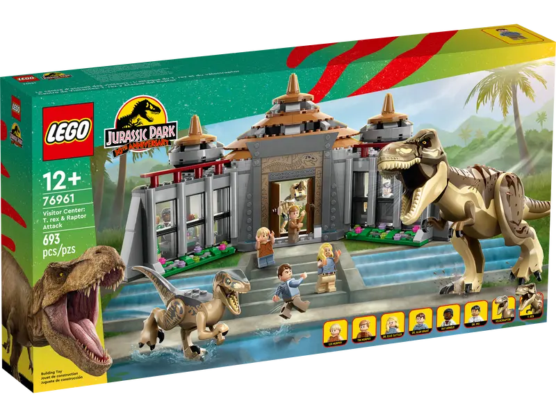 LEGO - Jurassic World - Visitor Center - T-Rex & Raptor Attack - 693 Pcs - 76961 - Limolin 