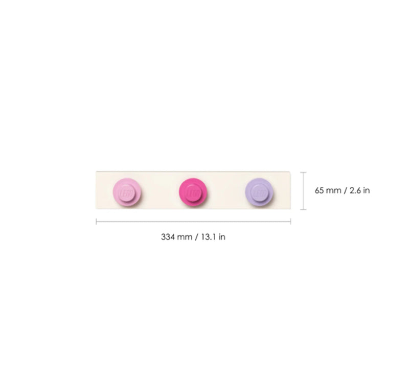 LEGO - Wall Hanger Rack 3-Piece Light & Bright Purple/Lillac - Limolin 