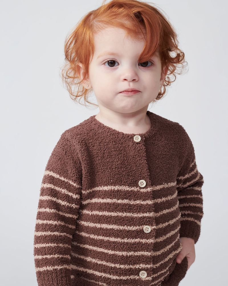 7AM - Long Sleeve Striped Jumpsuit - Fuzzy