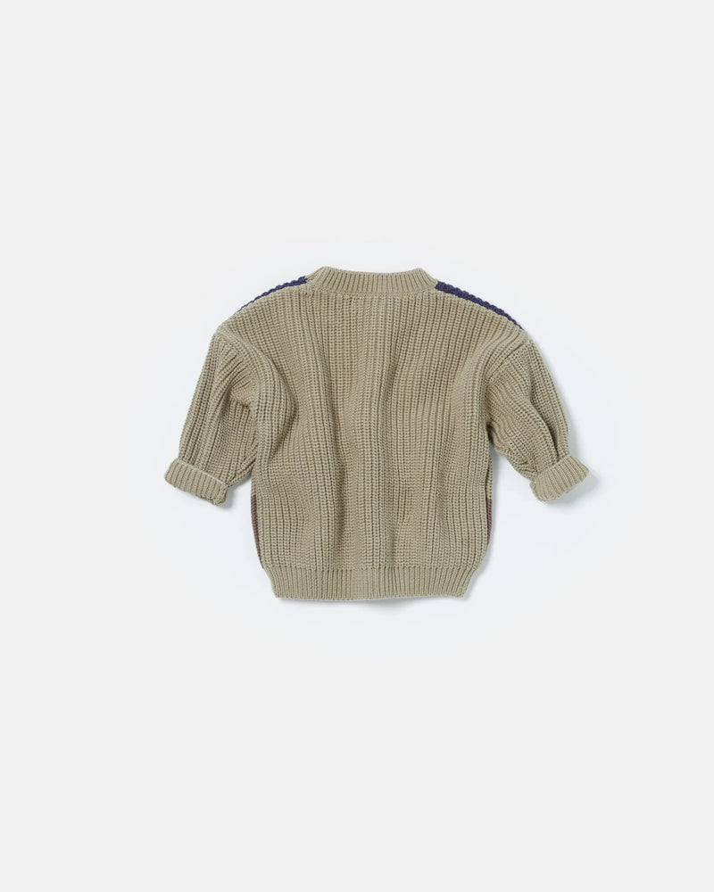 7AM - Boxy Sweater Color Block - Chunky