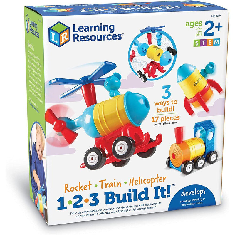 Learning Resources - 1-2-3 Build It! Rocket - Train - Copter - Limolin 