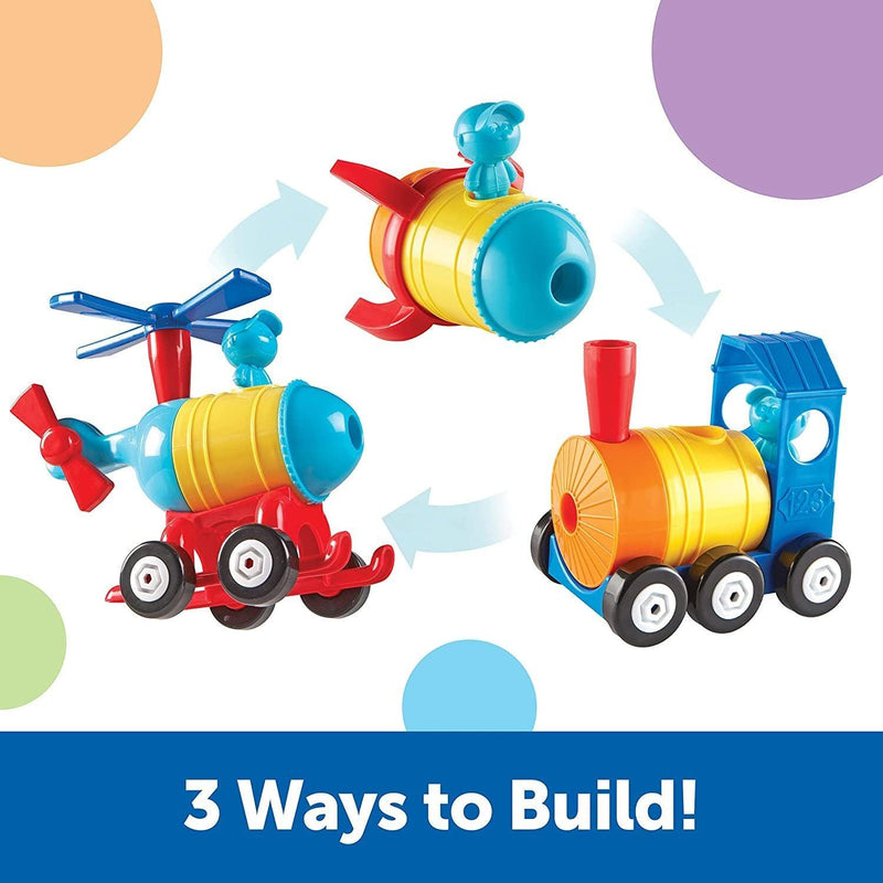 Learning Resources - 1-2-3 Build It! Rocket - Train - Copter - Limolin 
