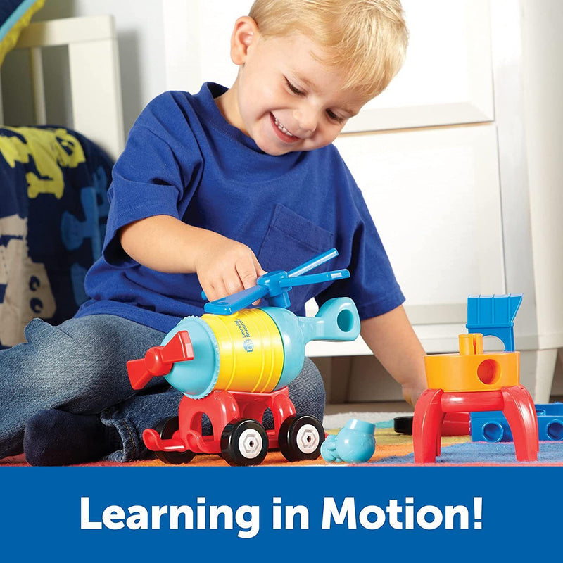 Learning Resources - 1-2-3 Build It! Rocket - Train - Copter - Limolin 