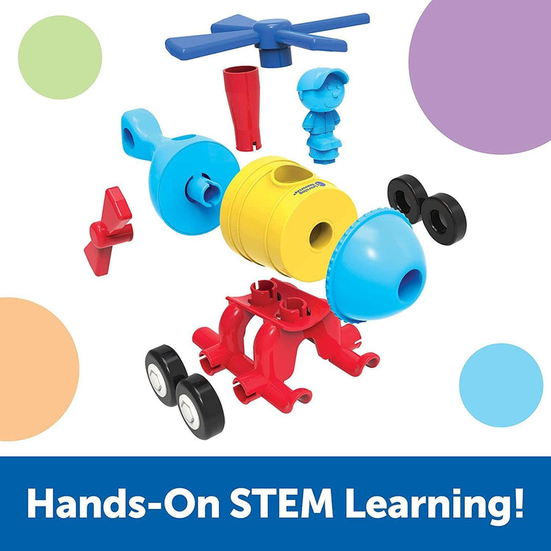 Learning Resources - 1-2-3 Build It! Rocket - Train - Copter - Limolin 