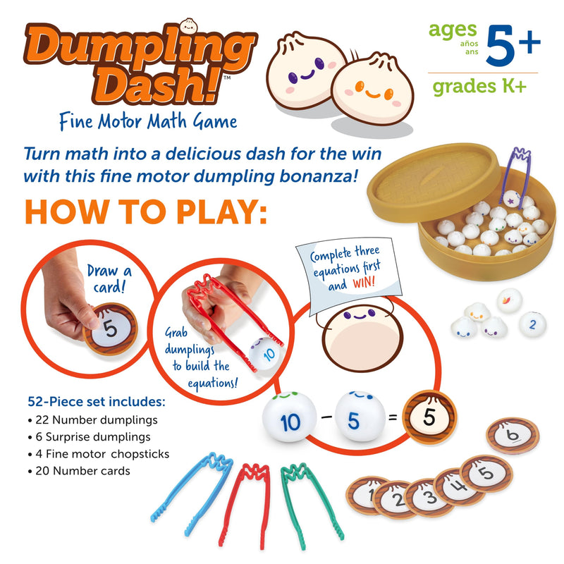Learning Resources - 2025 Dumpling Dash Fine Motor Math Game - Limolin 