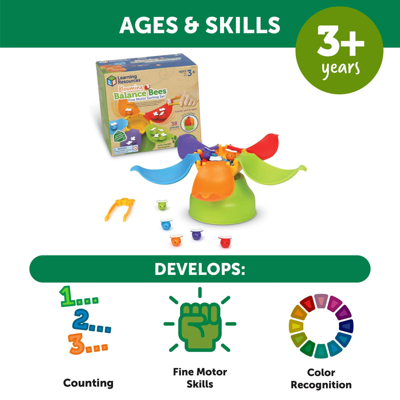 Learning Resources - Blooming Balance Bees Fine Motor Sorting Set - Limolin 