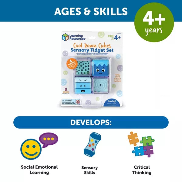 Learning Resources - Cool Down Cubes Sensory Fidget Set - Limolin 
