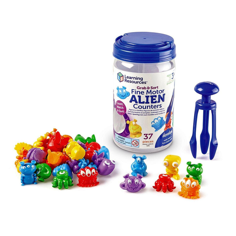 Learning Resources - Grab & Sort Fine Motor Alien Counters - Limolin 