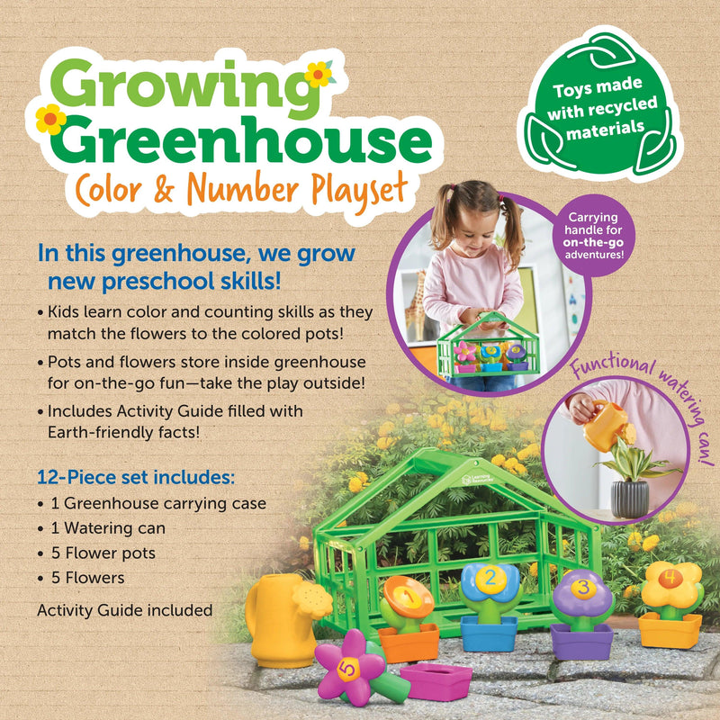 Learning Resources - Growing Greenhouse Color & Number Playset - Limolin 