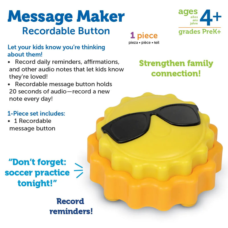 Learning Resources - Message Maker Recordable Button (Sun) - Limolin 