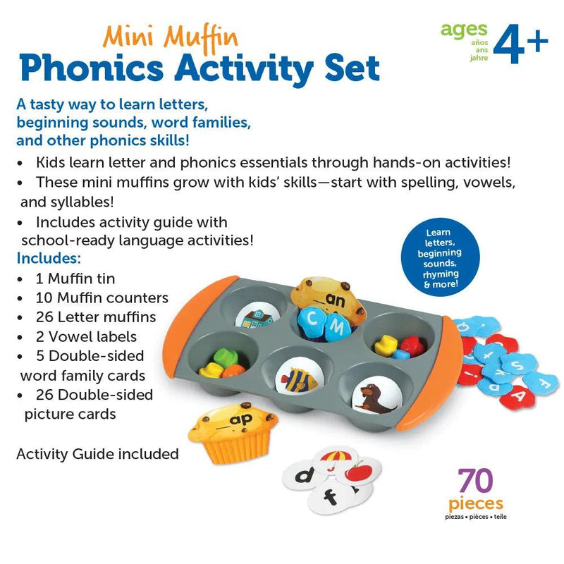 Learning Resources - Mini Muffin Phonics Activity Set - Limolin 