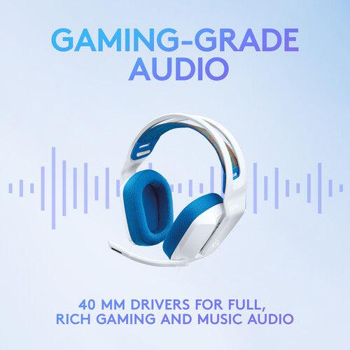Logitech - Gaming Headset G335 with Boom Mic Adjustable Headband Volume Control Mute PC/Console 35mm - White/Blue - Limolin 
