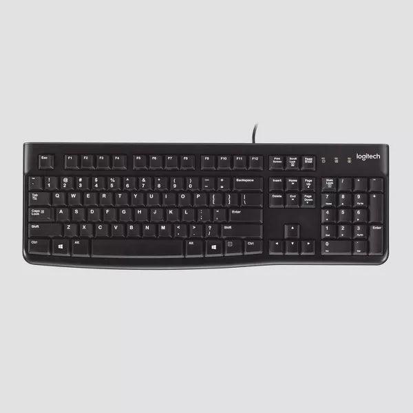 Logitech - Keyboard Wired Slim Durable Spill Resistant PC Black - Limolin 