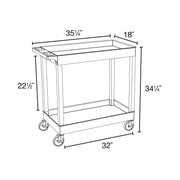 Luxor - 32" x 18" Tub Cart - Two Shelves - Limolin 