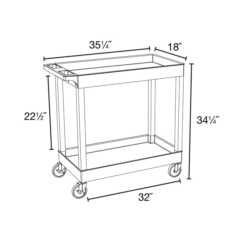 Luxor - 32" x 18" Tub Cart - Two Shelves - Limolin 