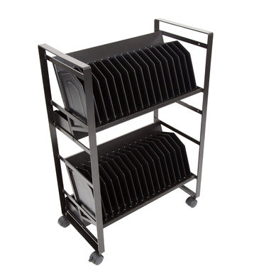 Luxor - Charging Cart Steel 32-Tablet / Chromebook Open Charging Cart - Black - Limolin 