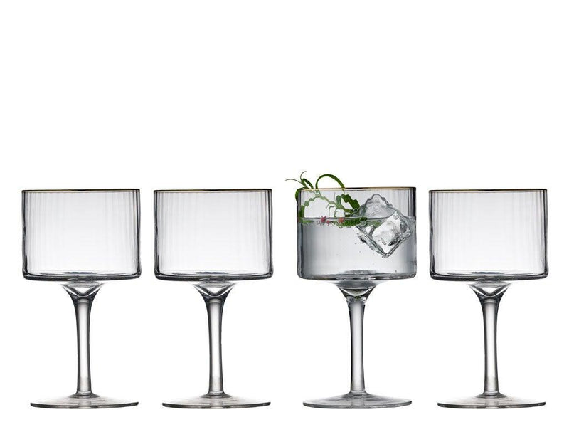 Lyngby - Palermo Gin & Tonic Glass Gold 4/St 320ml/11oz - Limolin 
