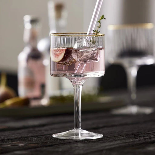 Lyngby - Palermo Gin & Tonic Glass Gold 4/St 320ml/11oz - Limolin 