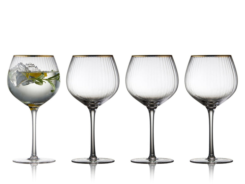 Lyngby - Palermo Gin & Tonic Glass Gold 4/St 650ml/22oz - Limolin 