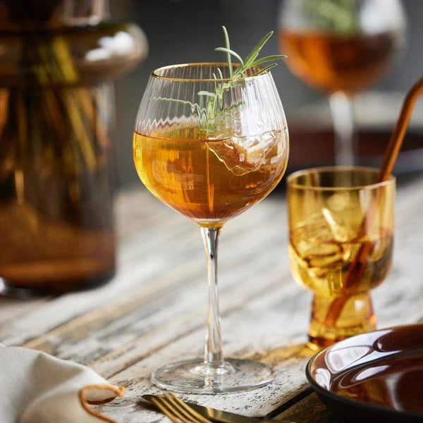 Lyngby - Palermo Gin & Tonic Glass Gold 4/St 650ml/22oz - Limolin 