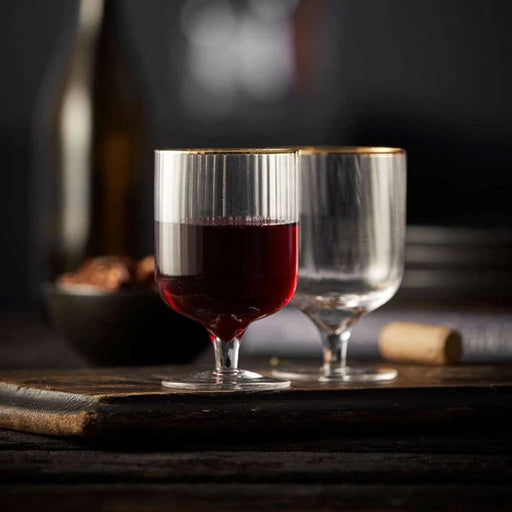 Lyngby - Palermo Wine Glass Gold 4/St 300ml/10oz - Limolin 