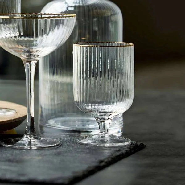 Lyngby - Palermo Wine Glass Gold 4/St 300ml/10oz - Limolin 