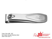 MBI - 262 Straight Nail Clipper Satin Finish | 3 in / 7.6 cm – Straight nail clipper open view