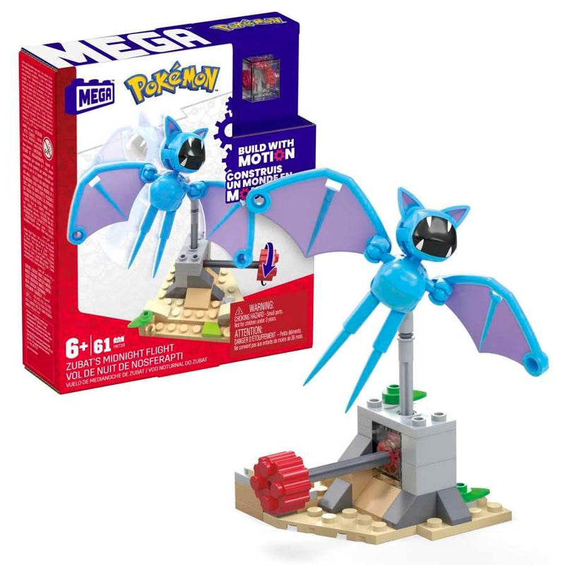MEGA - Pokemon - Building Toy Kit Zubat's Midnight Flight (61 Pieces) For Kids - Limolin 